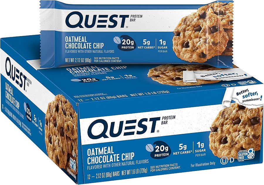 Quest Protein Bar Oatmeal Chocolate Chip 12 ct
