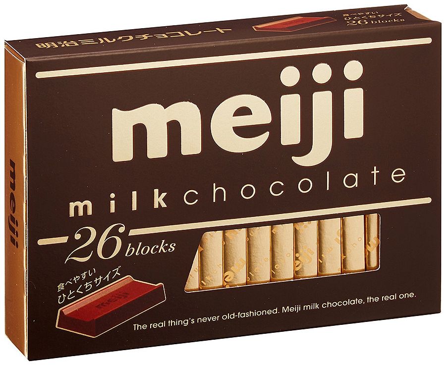 Meiji Japan Milk Chocolate Bars 26 Block 4.2oz 6ct Tray