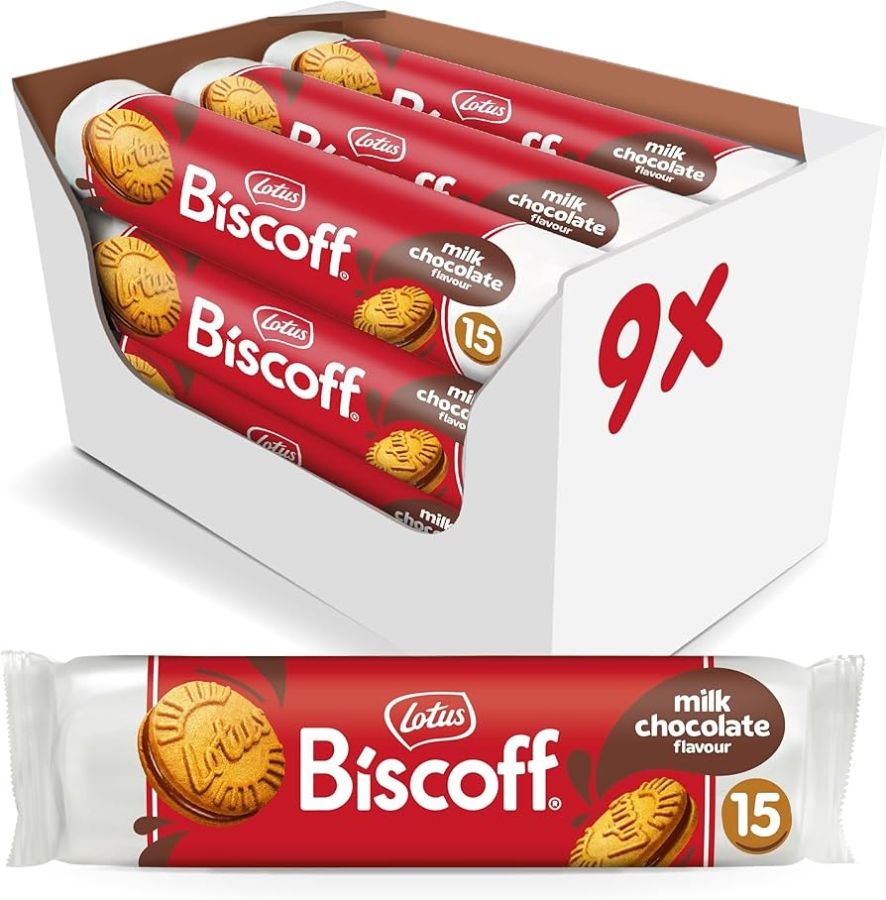 Biscoff Sandwich Cookies Milk Chocolate Cream 5.29oz 9ct Tray