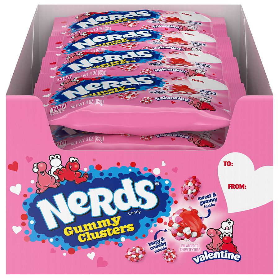 Nerds Valentine's Gummy Clusters Chewy Candy 3oz 12ct Tray
