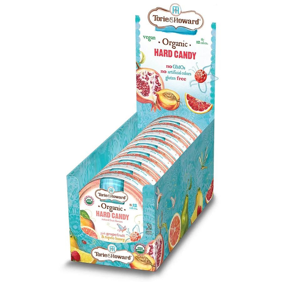 Torie & Howard Hard Candy Tin Pink Grapefruit Honey 2oz 8ct