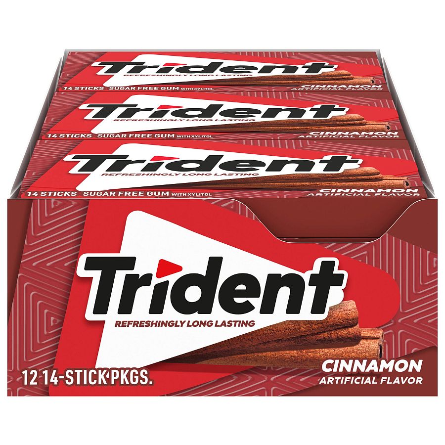 Trident Cinnamon 12 Ct 14 Sticks Each Tray