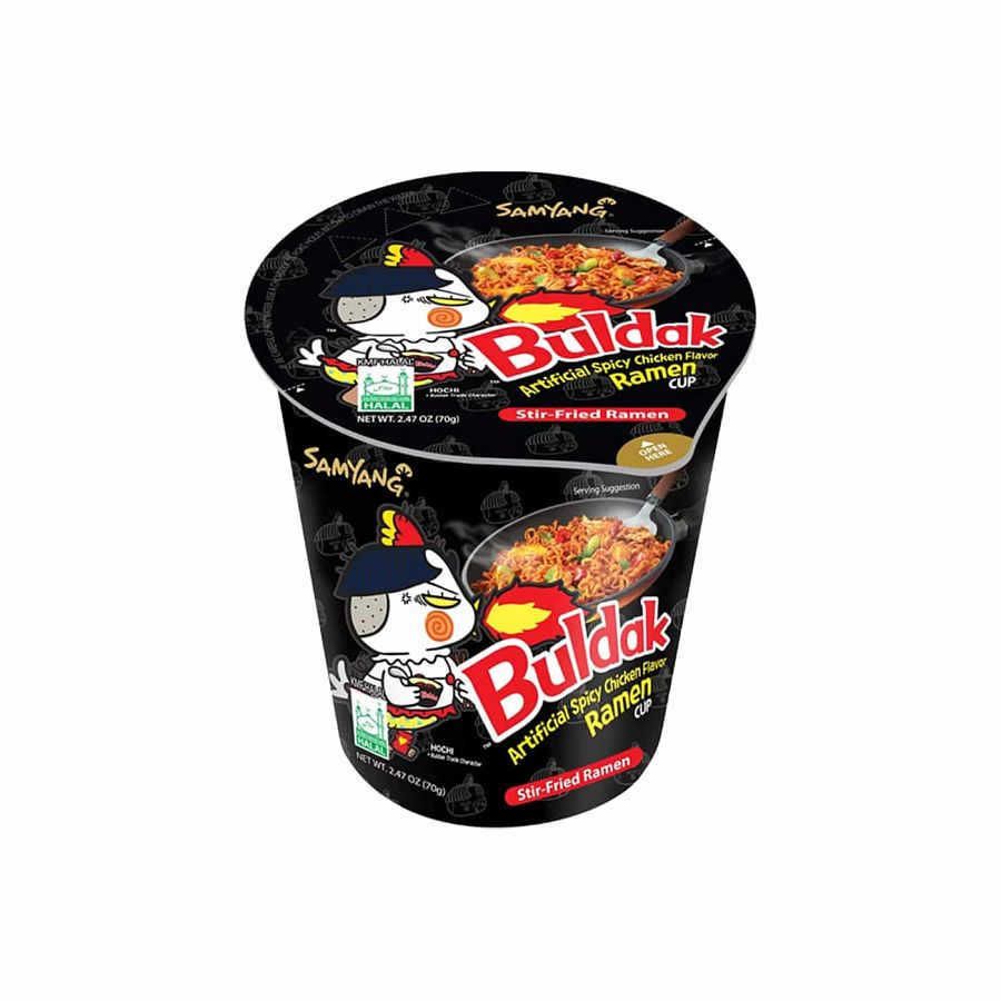 Samyang Buldak Spicy Ramen Chicken Soup Cup 2.47oz 6 Pack