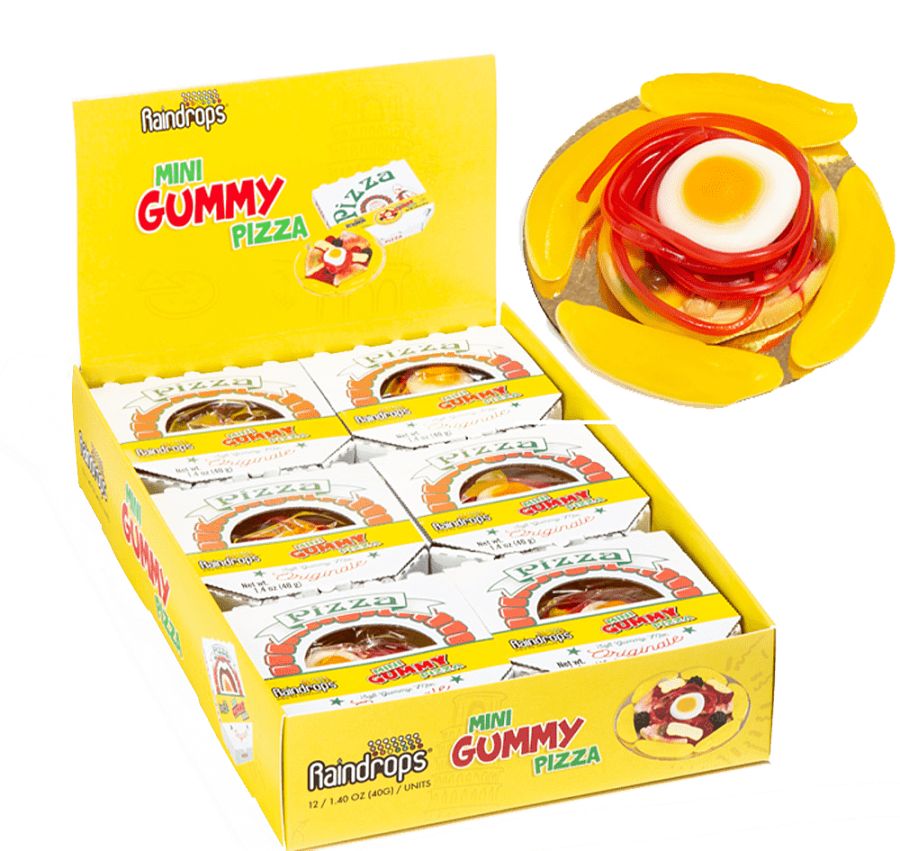 Raindrops Mini Gummy Candy Pizza 12 Ct 1.4 Oz
