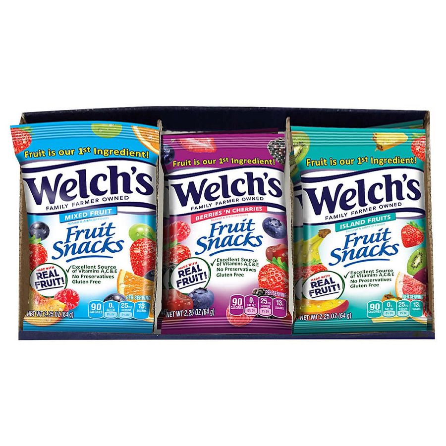 Welch's Fruit Snack 3 Flavor Variety Tray 2.25oz 16ct