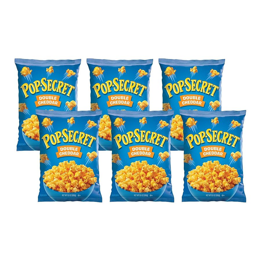 Pop Secret Ready To Eat Double Cheddar Popcorn 5.5 oz 6ct