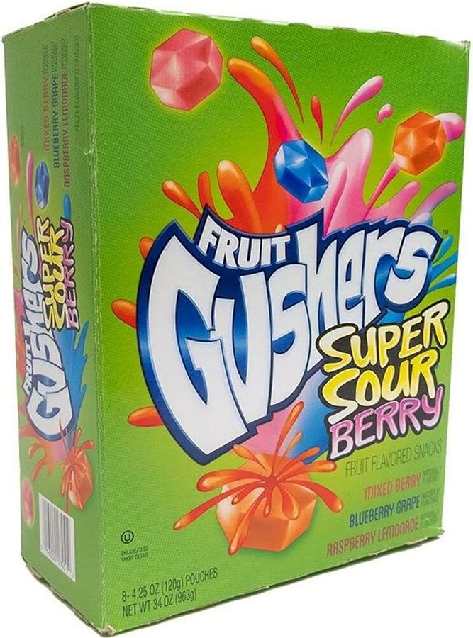 Gusher Super Sour Pouches Tray 8 Ct 4.25 Oz