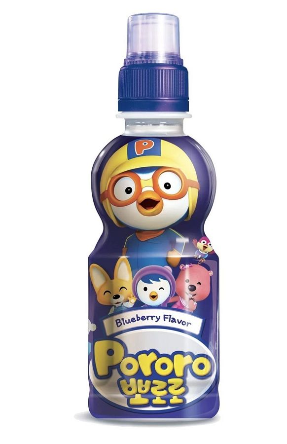 Pororo Korea Fruit Juice Drink Sport Bottle BLUEBERRY 7.95oz 24 Pack