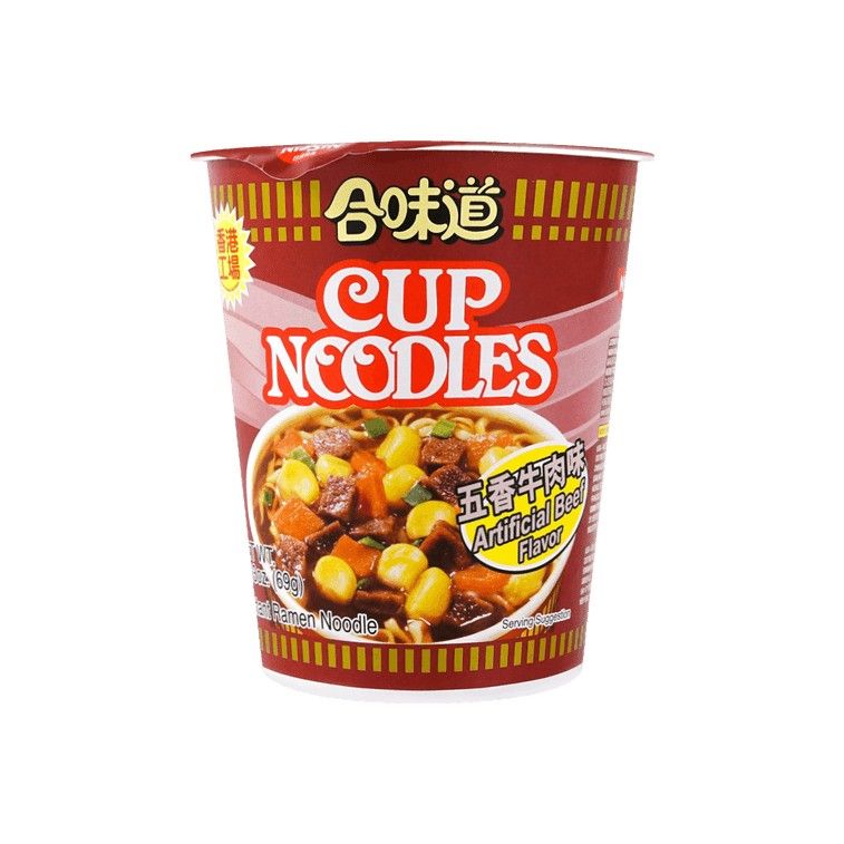 Nissin Import Cup O Noodles 5 Spice Beef Flavor 2.43oz 12 Pack