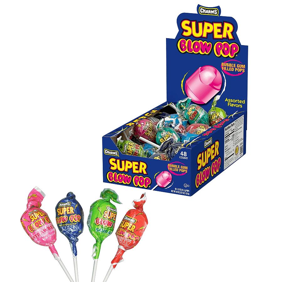 Charms Super Blow Pop Assorted Lollipop 48 ct