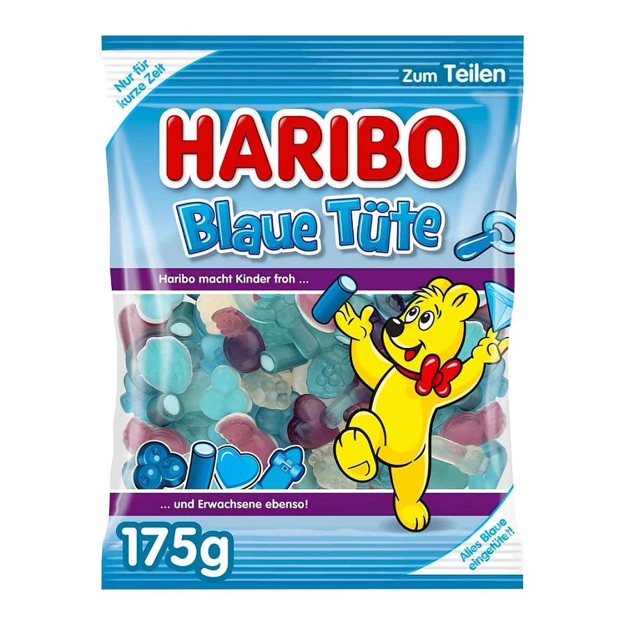 Haribo Germany Blaue Tute  Gummy Candy 175g  12 Pack