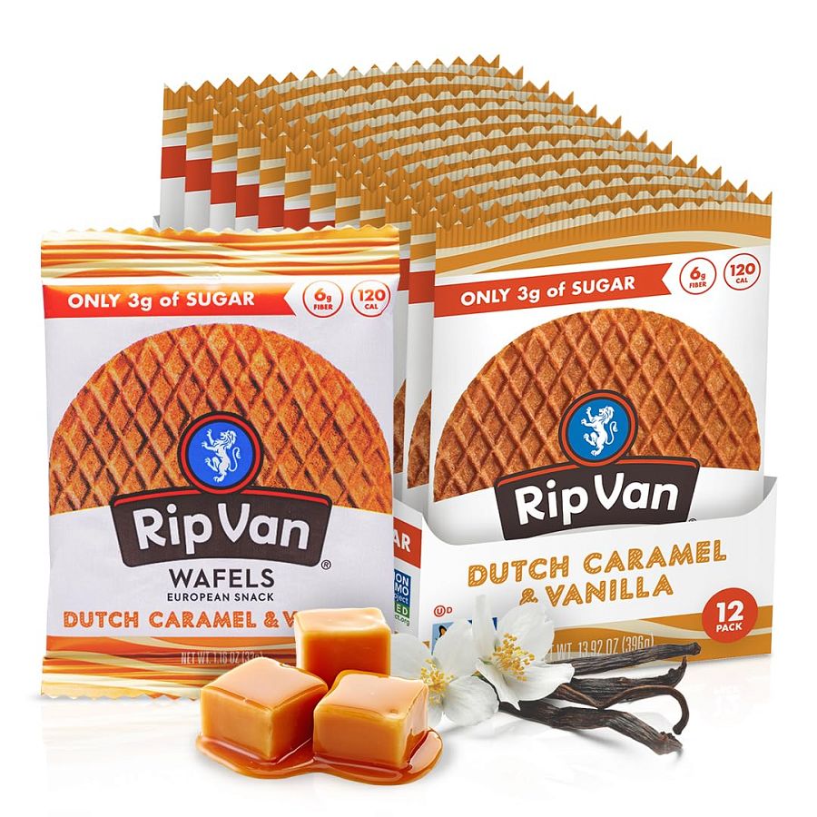 Rip Van Wafels Dutch Caramel & Vanilla Stroopwafels 1.16 oz 12 ct