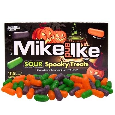 Mike and Ike Halloween Sour Spooky Treats 4.25 oz Theater Box  12ct