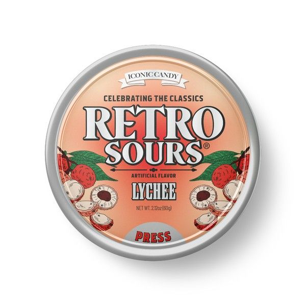 Retro Sours Lychee Hard Candy 2.12 oz 8 ct Tray
