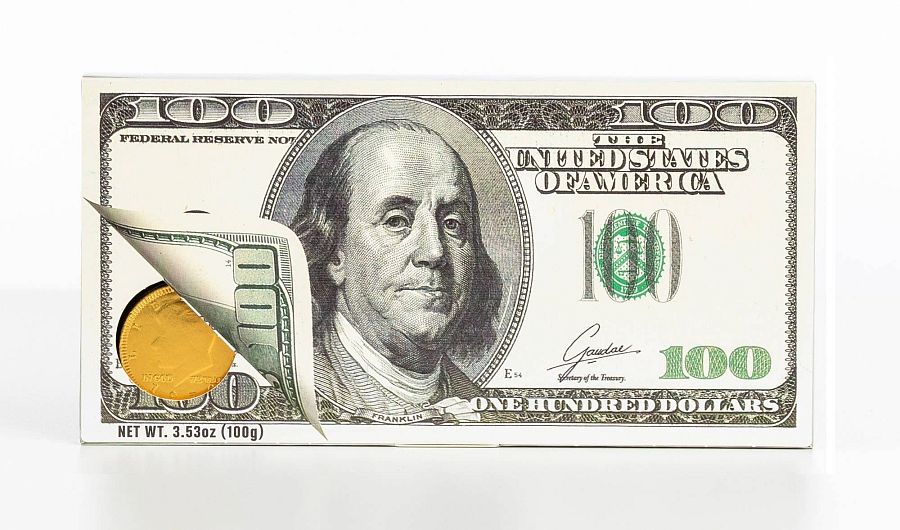 Fort Knox Milk Chocolate Mega Bank Note 20 Gold Coins 3.53 oz