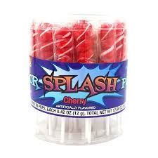 Splash Pops Cherry Red Lollipops 30 Count Tub