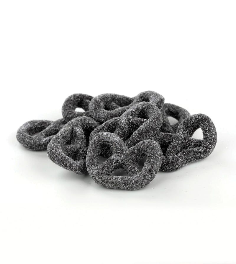 Gustaf Black Licorice Jelly Gummy Pretzels Sanded 2.2 lb