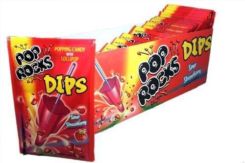Pop Rocks Dips Sour Strawberry 18 Count 0.63 Ounce