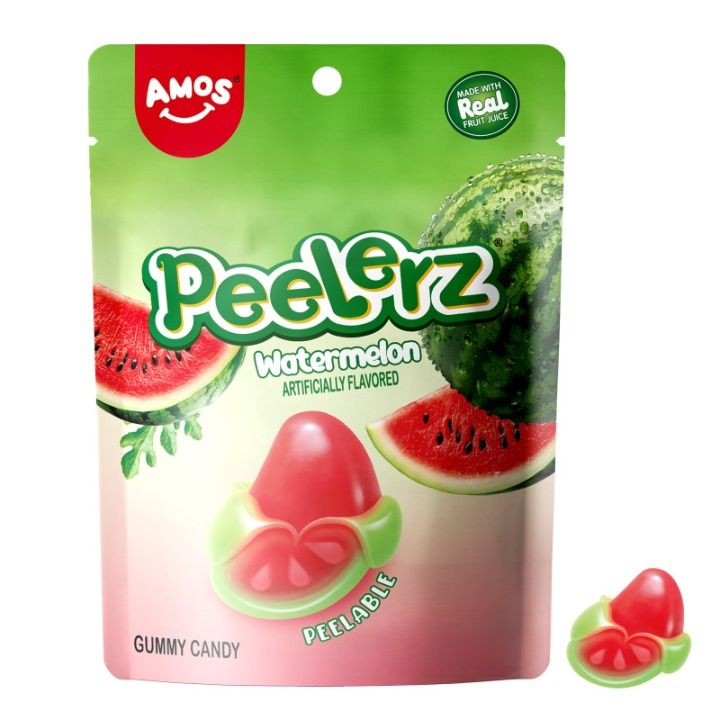 Amos Peelerz Watermelon Peelable Gummy Candy 6 oz 12 ct