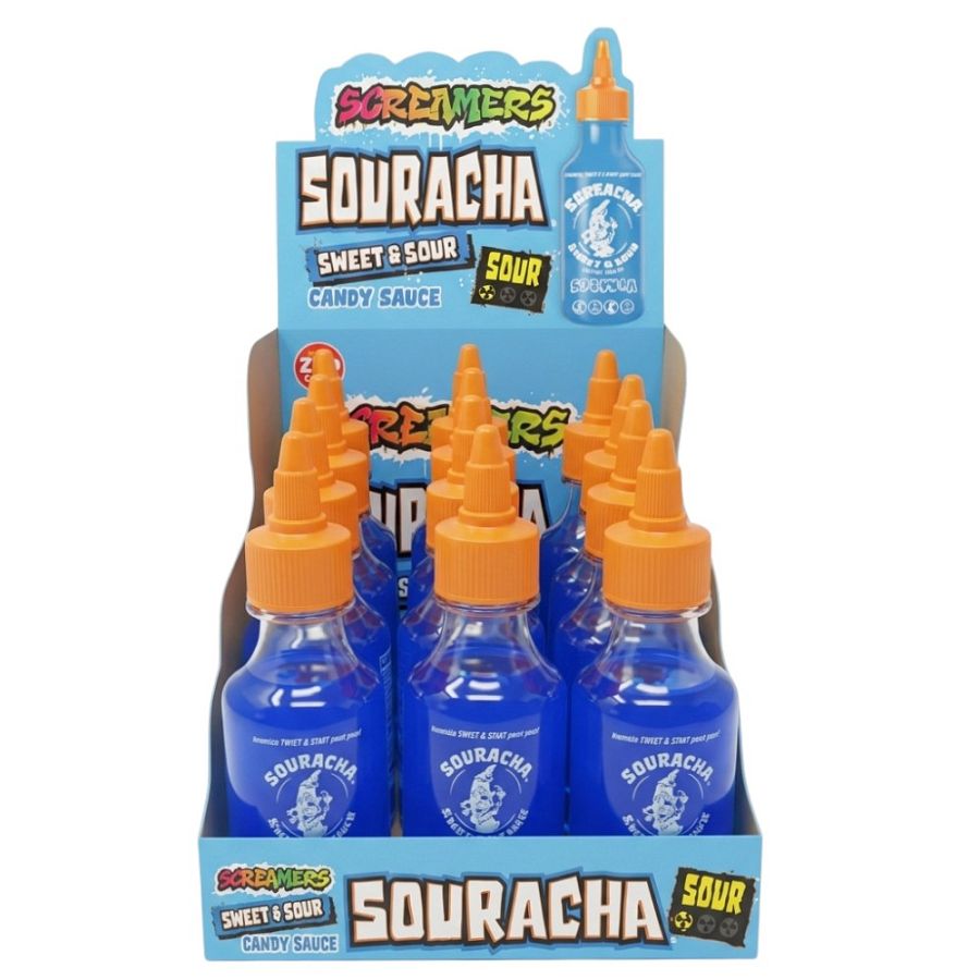 Souracha Screamers Import  Sweet Sour Blue Sauce 12ct Tray