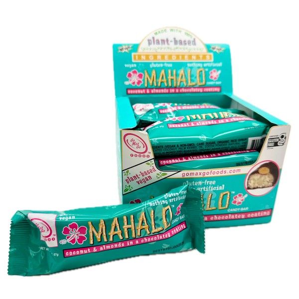 Mahalo Chocolatey Coconut Almond Candy Bar Vegan 1.5 oz 12ct