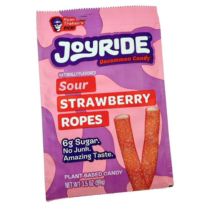 Joyride Low Sugar Sour Strawberry Rope Candy 3.5 oz 10 ct