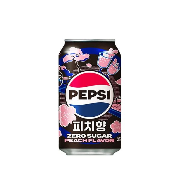 Pepsi Korea Zero Sugar Peach Cola 12oz Can 12 Pack