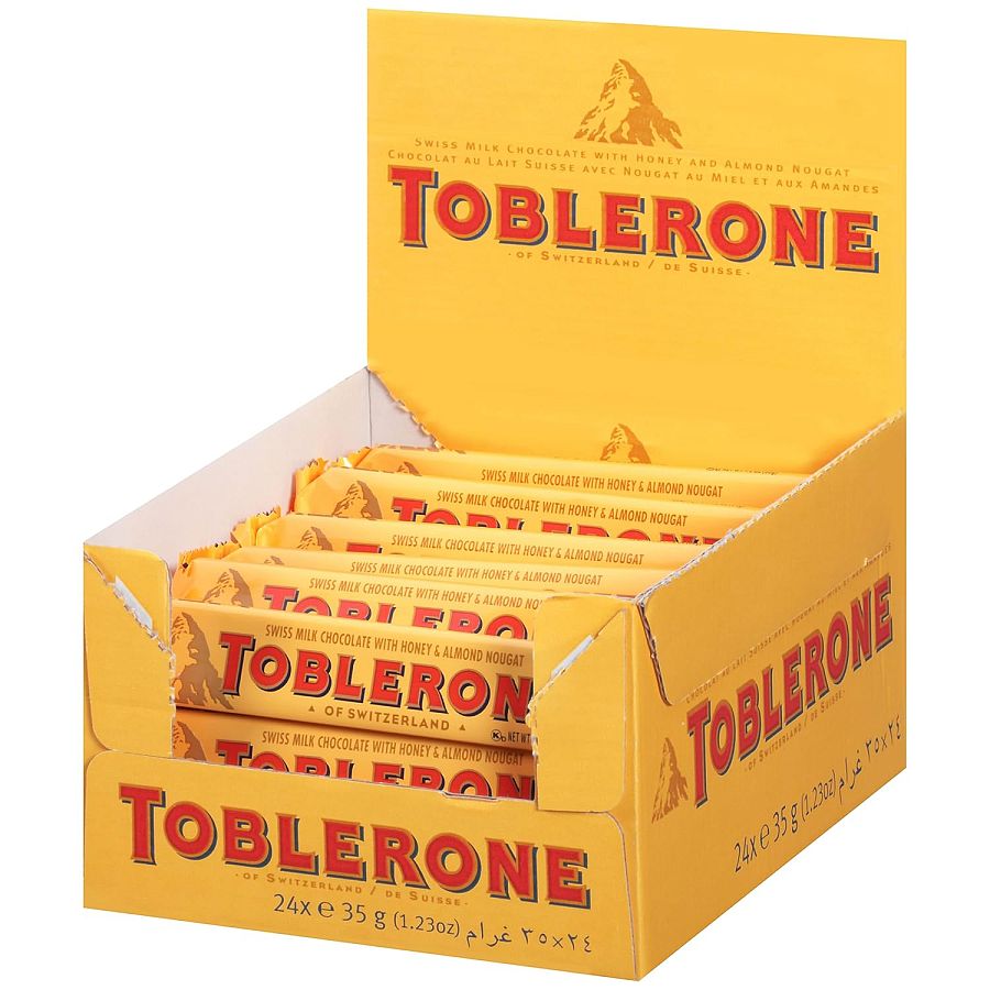 Toblerone Mini Chocolate Honey & Almond Nougat Bar 1 oz 24 ct